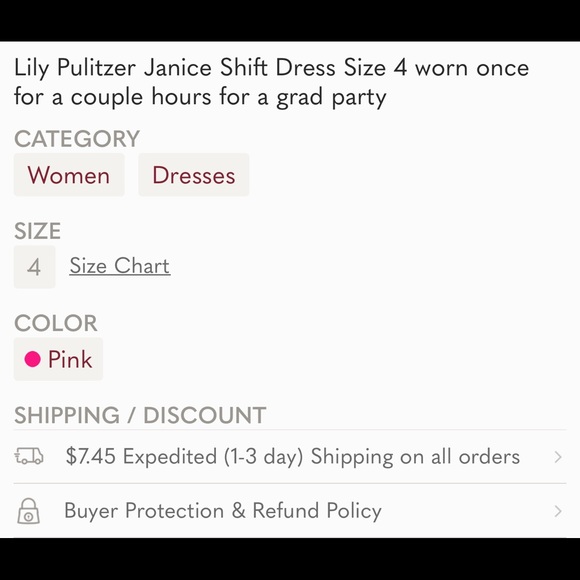 Lily Pulitzer Janice Shift Dress in Hottie Pink!💖 - Picture 6 of 6